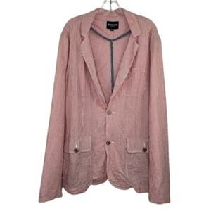 Betabrand Men's red seersucker casual blazer size XL
